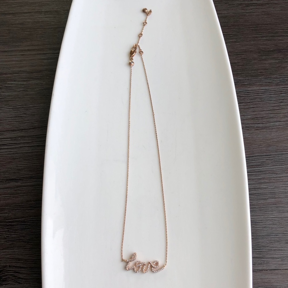 Henri Bendel “Love” Necklace - Rose Gold